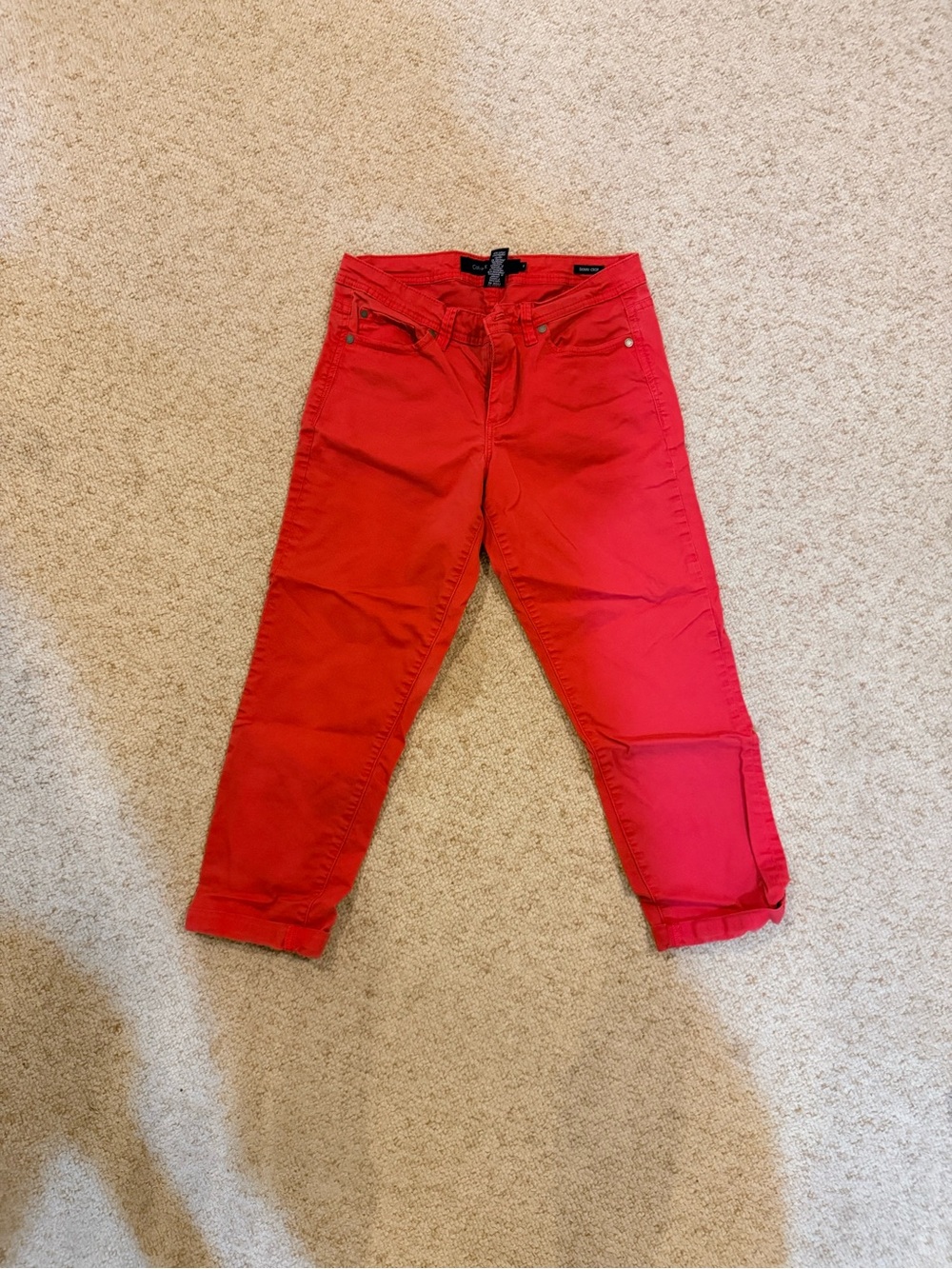 Y2K Bright Fuchsia Red Casual Cropped Pants